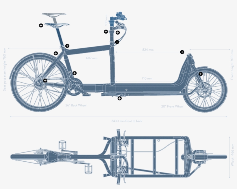 Technical Info Vector Free Stock - Bullitt Cargo Bike, transparent png download