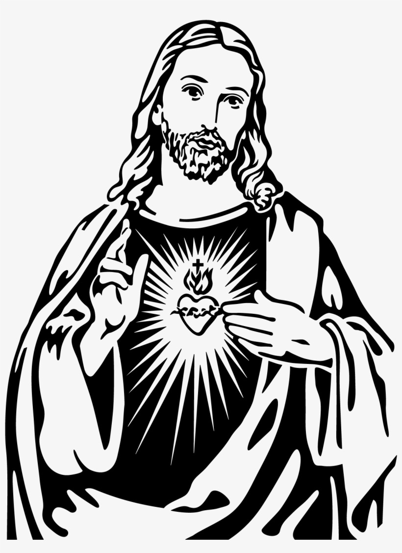Pin By Alejandra Garcia On Ref - Sagrado Coração De Jesus Desenho, transparent png download