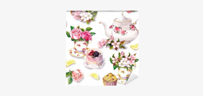 Flowers, Teacup, Cake, Teapot - Oscar Stone Doğaltaş Nihale 61, transparent png download