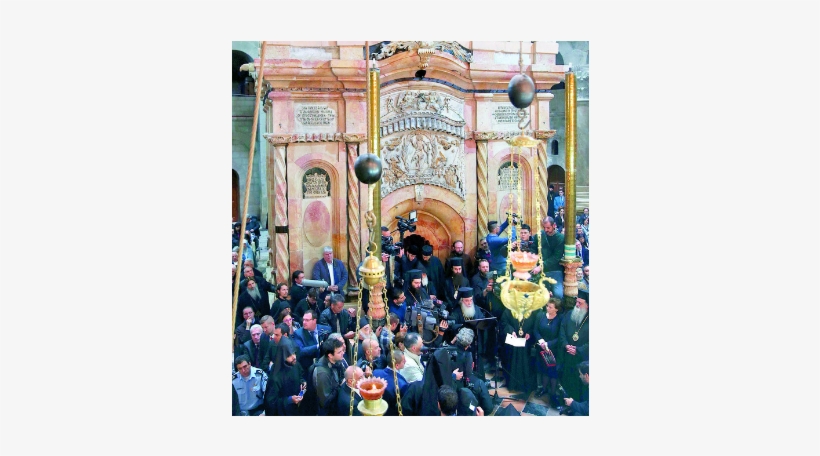 Turistas Esperan Para Entrar Al Edículo De Mármol - Synagogue, transparent png download