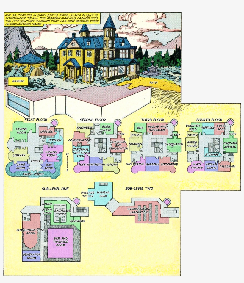 Floor Plan Mansion Alpha - Comics, transparent png download
