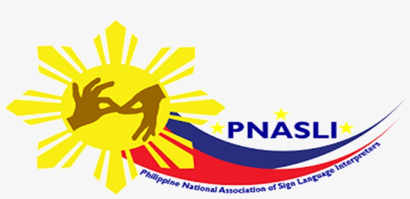 Interpreters Hand Behind Philippine Sun Flag With Blue - Philippine National Association Of Sign Language Interpreters, transparent png download