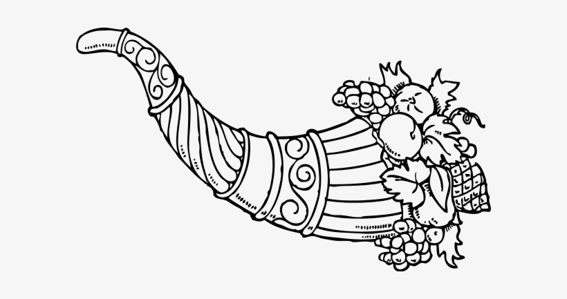 Cornucopia Horn Of Plenty Latin 6765 Large - Thanksgiving Clip Art