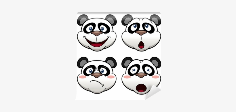Illustration Of Cartoon Panda Face Wall Mural • Pixers® - Vector Graphics, transparent png download