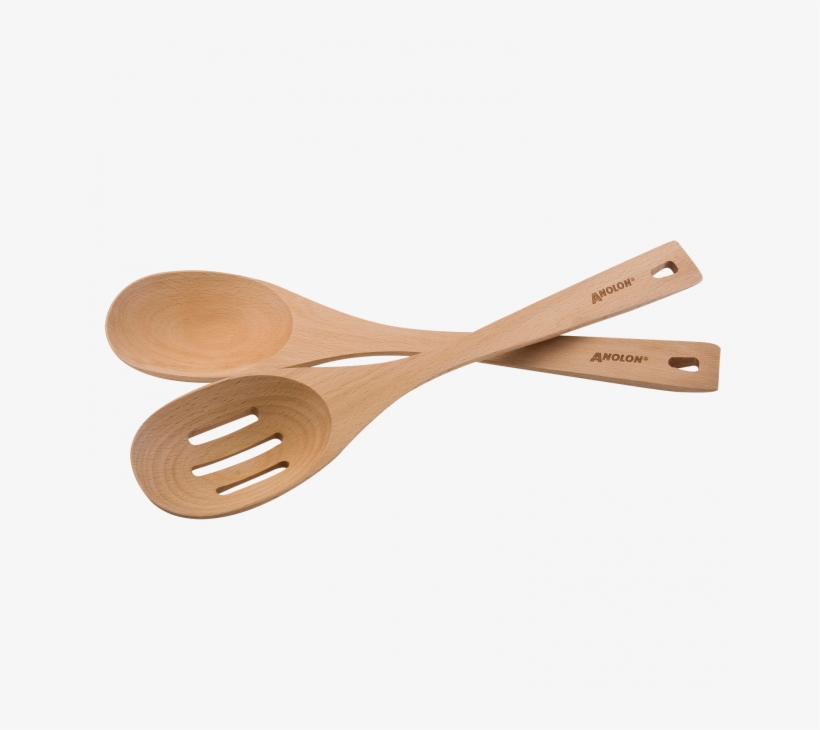Anolon 2 Piece Wooden Spoon Set - Anolon Tools 2-piece Spoon Set, transparent png download