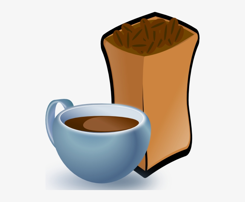 Cup Of Coffee With Sack Of Coffee Beans Clip Art At - Coffee Beans Clip Art, transparent png download