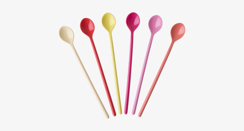 Bundle Of 6 Melamine Latte Spoons In 6 Assorted Sunny - Spoon, transparent png download