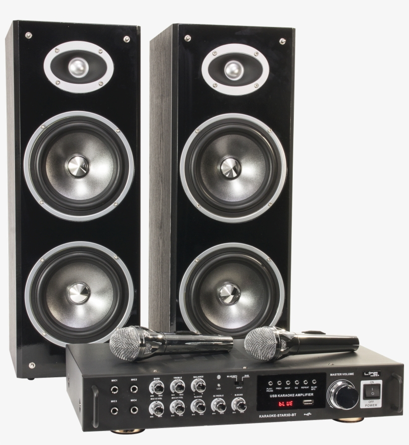 Karaoke Set With Digital Display Bluetooth Star3bt - Karaoke Star 3d Bt Bluetooth Usb With Two Microphones, transparent png download