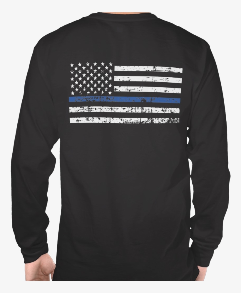 Thin Blue Line Long Sleeve T-shirt - Long-sleeved T-shirt, transparent png download