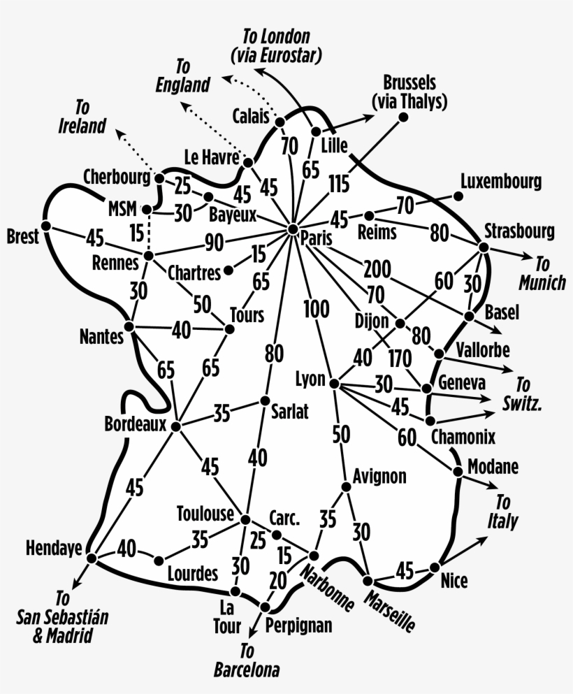Train Fares - France - World Map, transparent png download