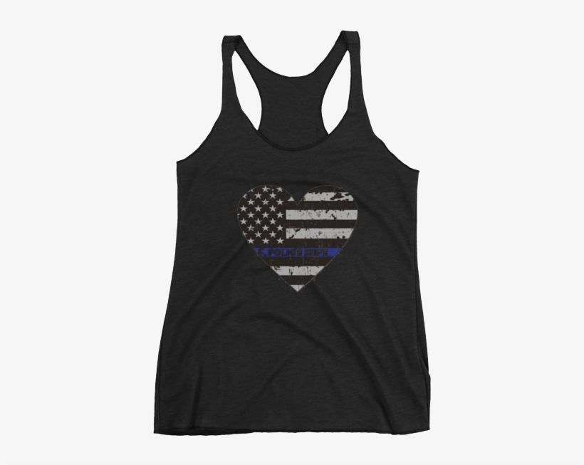 Thin Blue Line Police Wife Heart Women's Racerback - Wifey Tank - Bride Tank, Bachelorette Party Tank, Bridesmaid, transparent png download