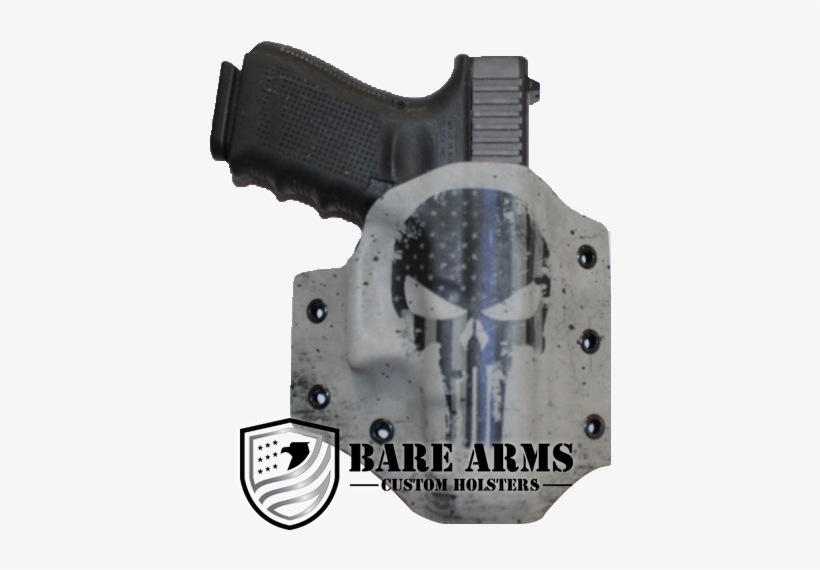 Thin Blue Line Skull Flag - Bare Arms Custom Holsters Blue Line, transparent png download