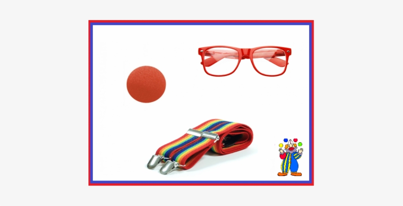 Red Nose Day Clown 5 Peice Set Bow Tie Hat Shoe Covers, transparent png download