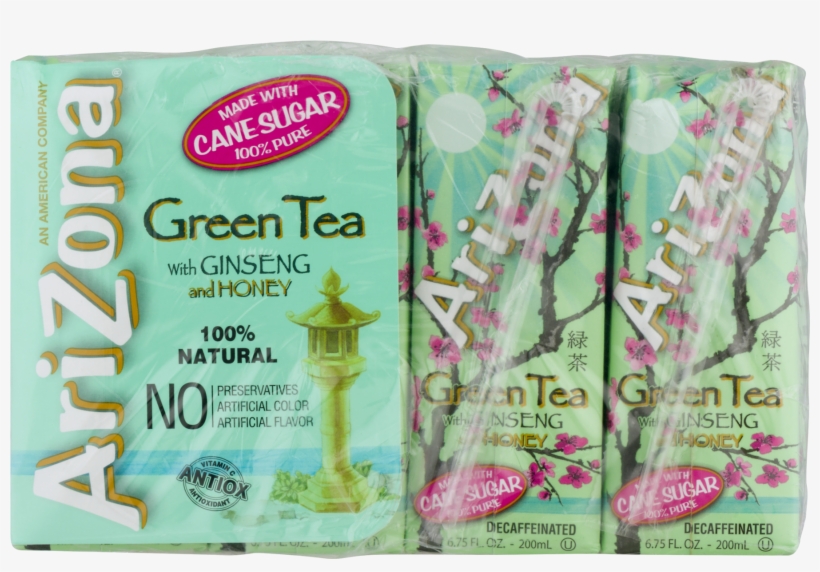 Arizona Green Tea, Ginseng & Honey, - Arizona Green Tea With Ginseng And Honey - 6 Pk, transparent png download