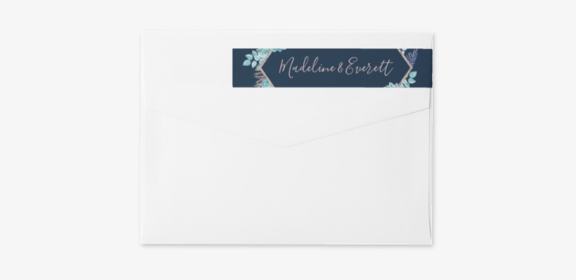 Blue & Aqua Watercolor Succulents Rose Gold Foil Frame - Gold, transparent png download
