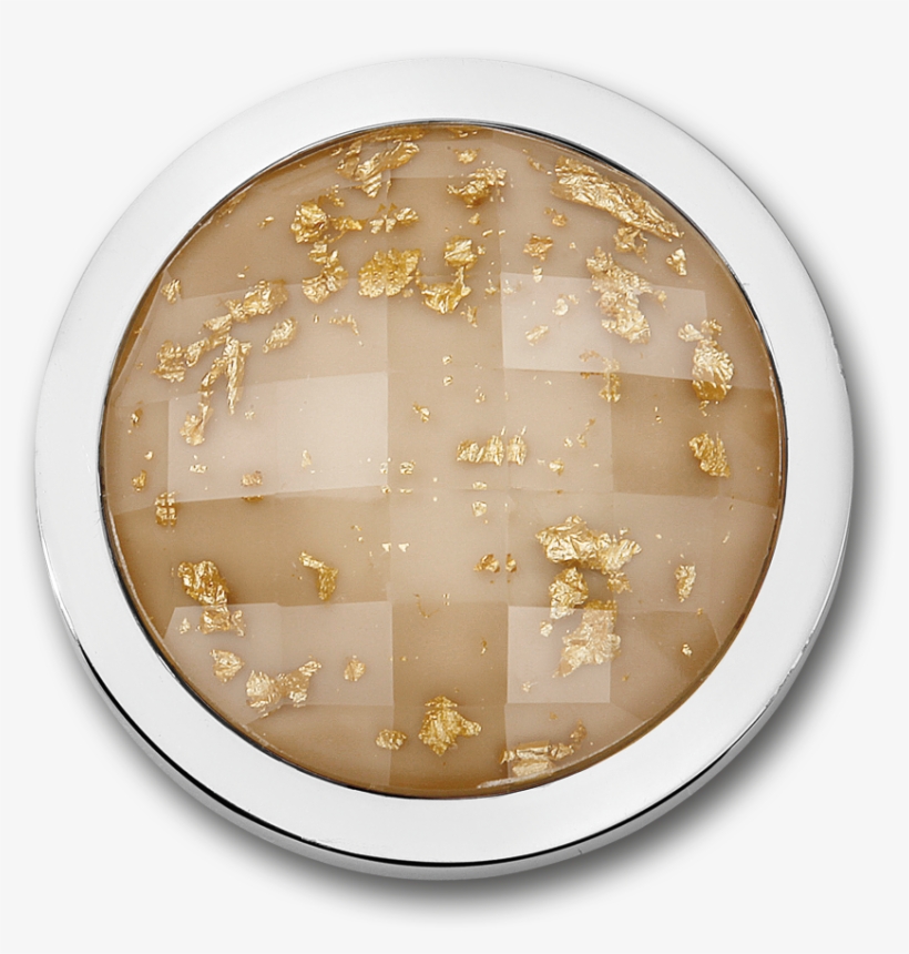 Luna Champagne Stainless Steel Disc With Gold Flakes - Circle, transparent png download