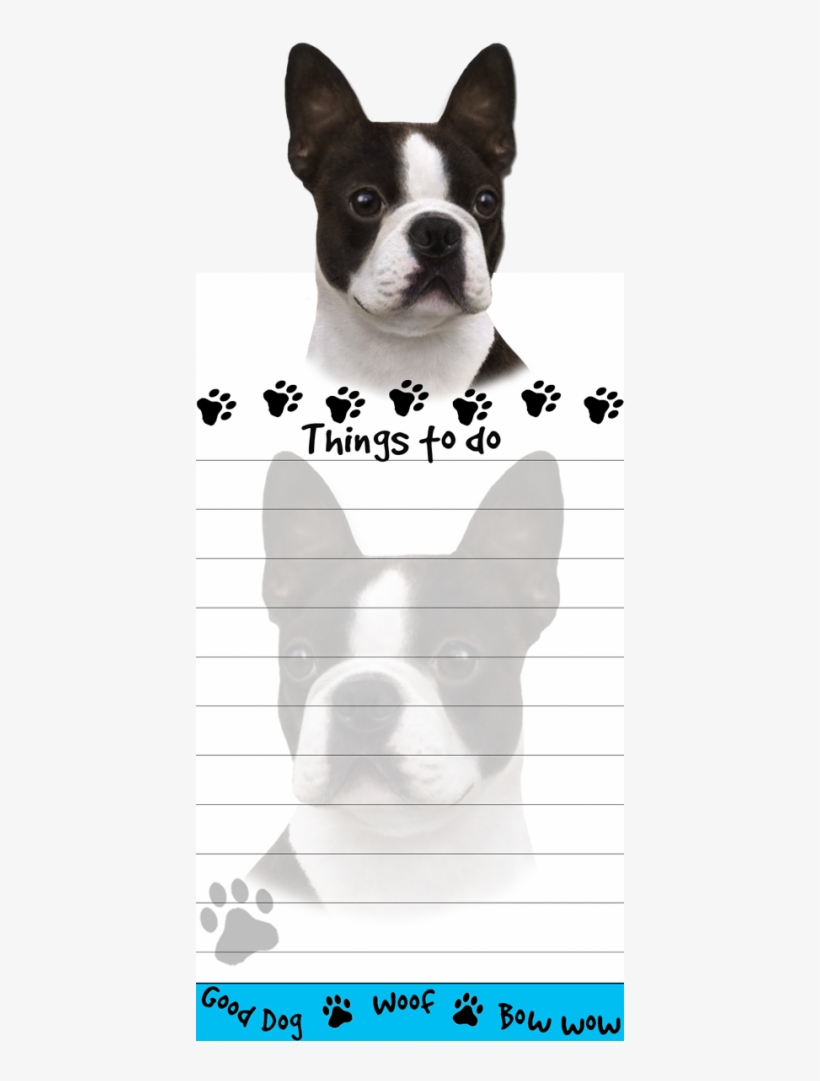 Boston Terrier List Stationery Notepad - Bundle - 2 Items: Boston Terrier Magnetic List Note, transparent png download