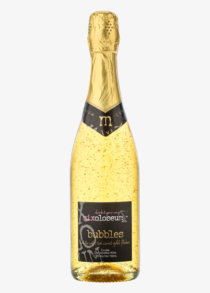 Sparkling White Wine With 24 Carat Gold Flakes 750ml - Carat, transparent png download