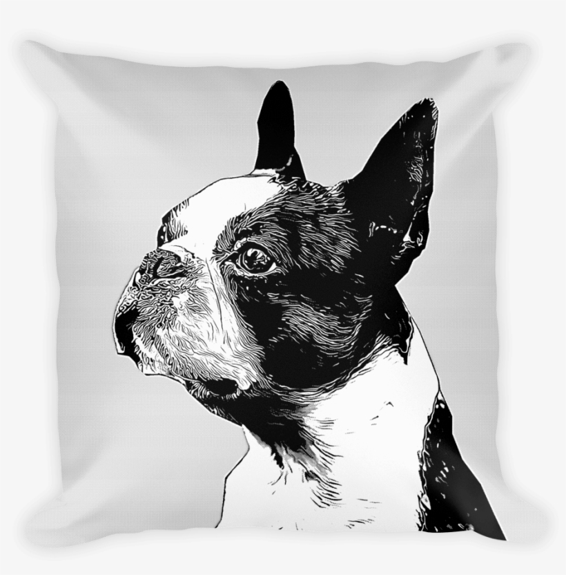 Boston Terrier Duotone Comic Decorative Pillow - Boxer, transparent png download