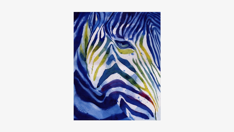 16 X 20 Inch Print Of "rainbow Zebra" Poster - Modern Art, transparent png download