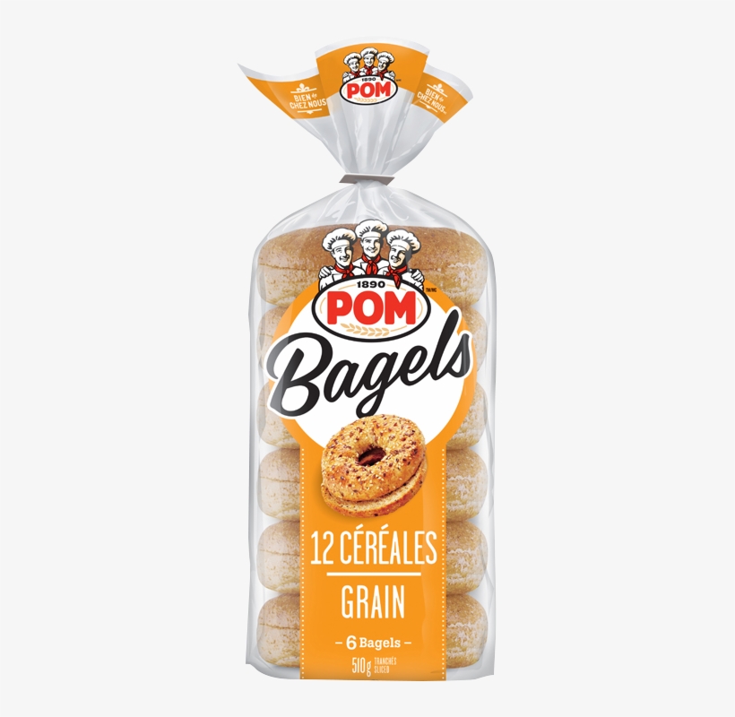 Pom® 12 Grain Bagels - Bagel Sesame Pom, transparent png download