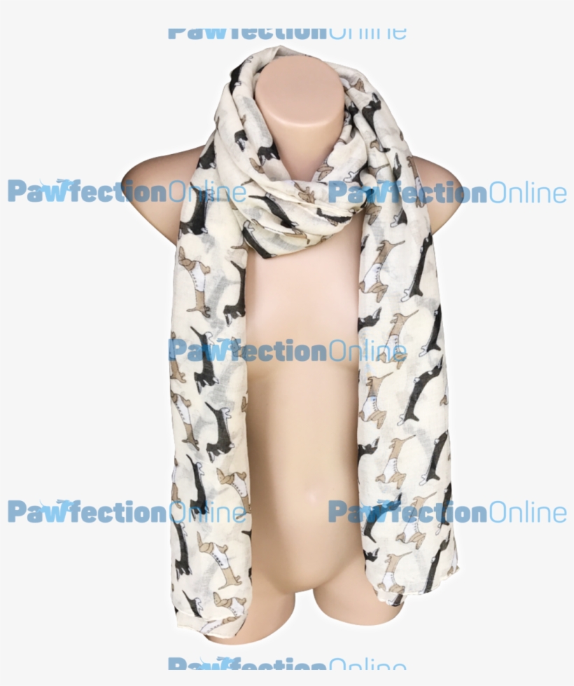 The Dachshund Sausage Dog Print Scarves Are Made From - Textile, transparent png download