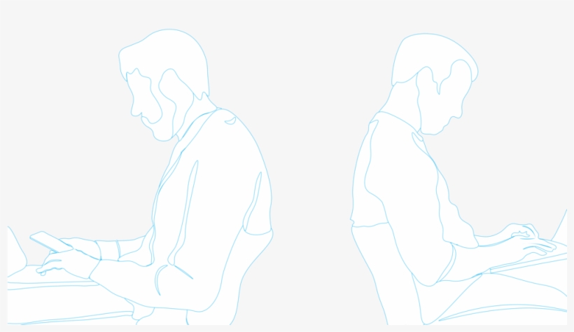 Two Men Back To Back Wireframe, transparent png download