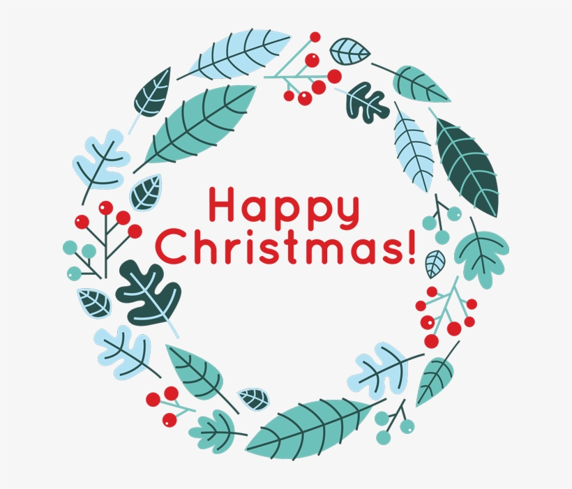 Happy Christmas From The Village Haberdashery - Christmas Wreath Retro, transparent png download