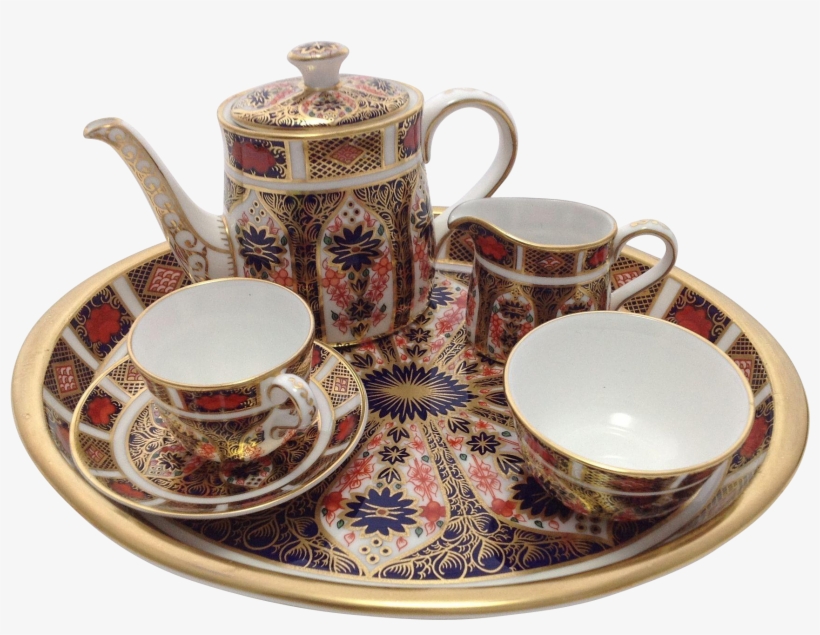 Boxed Royal Crown Derby Old Imari, Miniature Tea Set - Royal Crown Derby China Tea Set, transparent png download