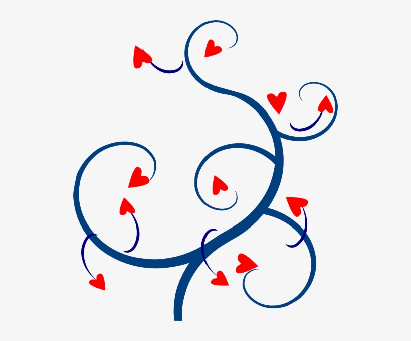 Swirl Hearts Red And Blue 2 Svg Clip Arts 528 X 599, transparent png download