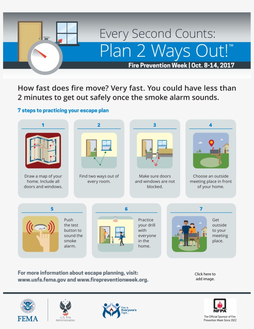 Courtenay Fire Prevention Branch Services Include - Every Second Counts Plan 2 Ways Out, transparent png download