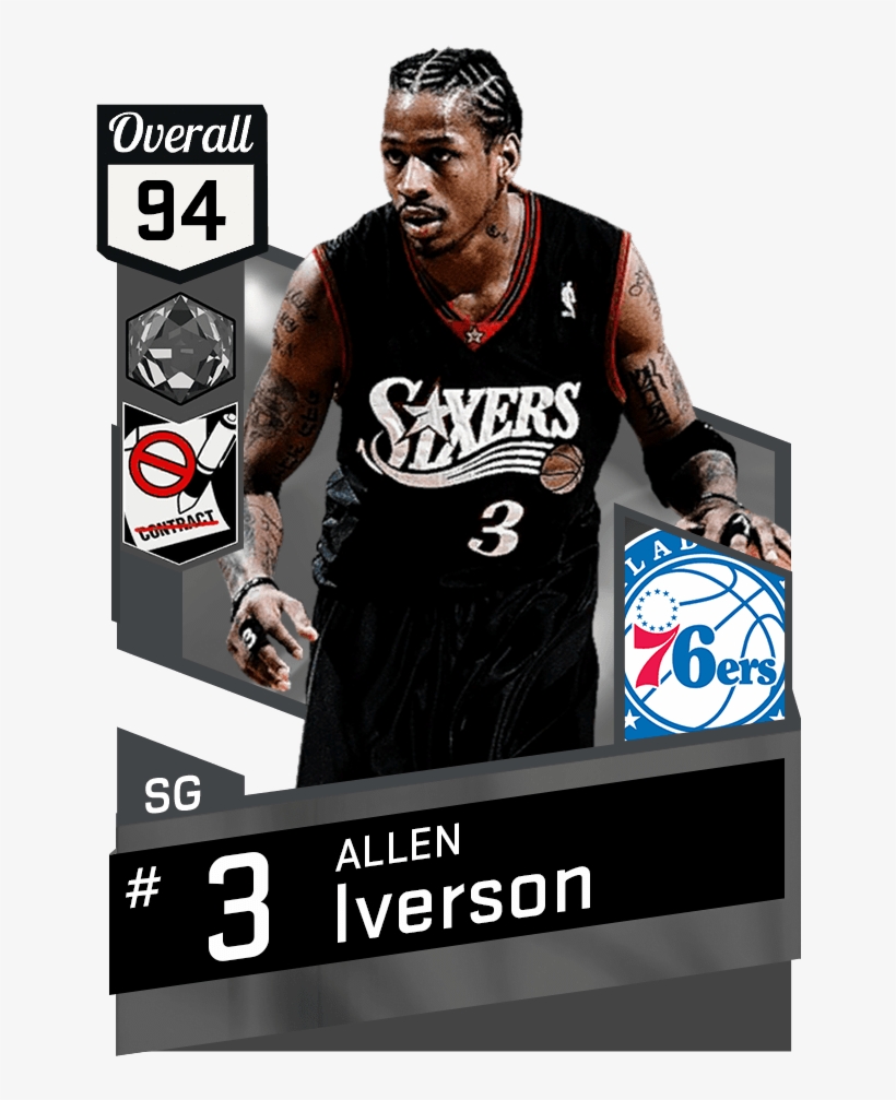 Mtdb Nba 2k17 - Nba 2k17 Allen Iverson, transparent png download