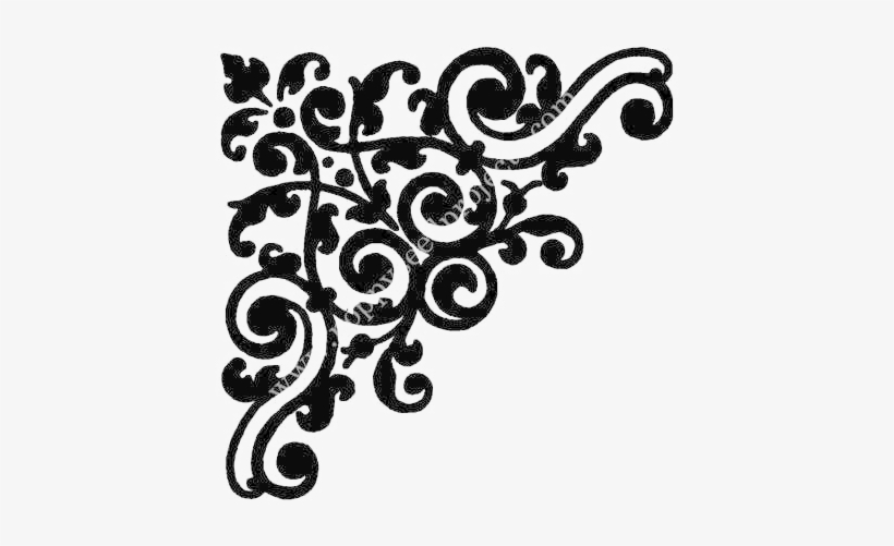 Damask Png High Quality Image - Art Design Black And White, transparent png download