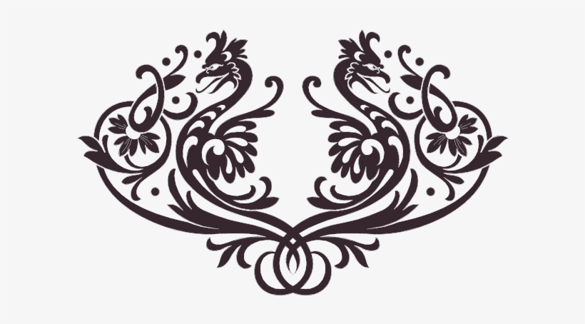 Riley's Tattoo Damask Wall, Wall Stickers, Images, - Vintage Illustration, transparent png download