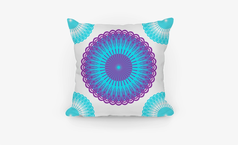 Purple And White Flower Mandala Pillow - Pillow, transparent png download