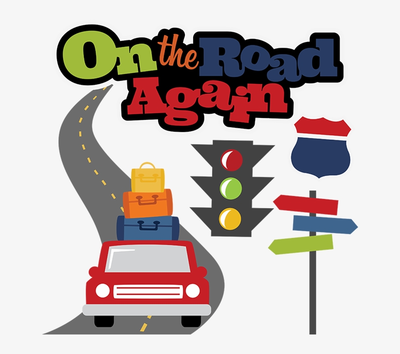 On The Road Again Svg Scrapbook File Vacation Svg Files - Road Trip Clip Art Png, transparent png download