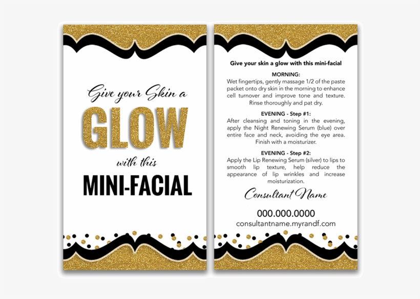 Mini Facial Glow Card, Gold, Black, White Rodan And - Rodan + Fields, transparent png download