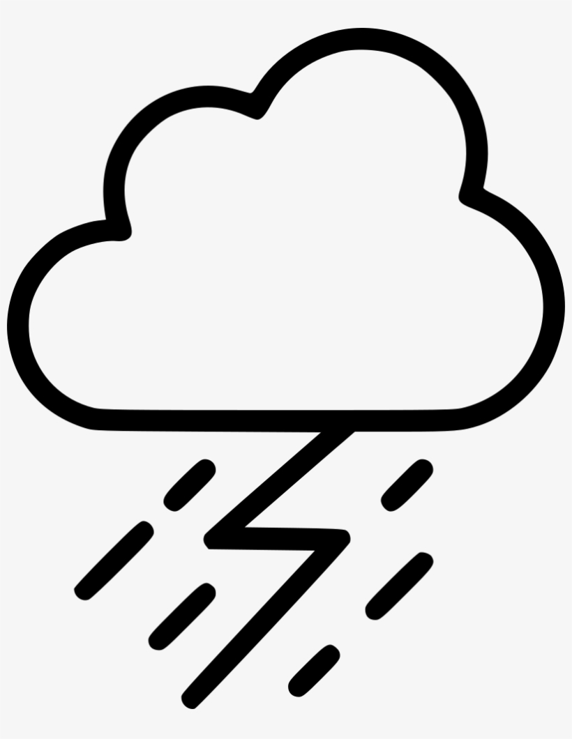 Cloud Lightening Storm Comments - Line Art, transparent png download