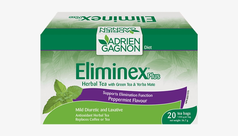 Eliminex Plus Herbal Tea With Green Tea & Yerba Mate - Adrien Gagnon Eliminex Plus Herbal Tea Peppermint Flavour, transparent png download