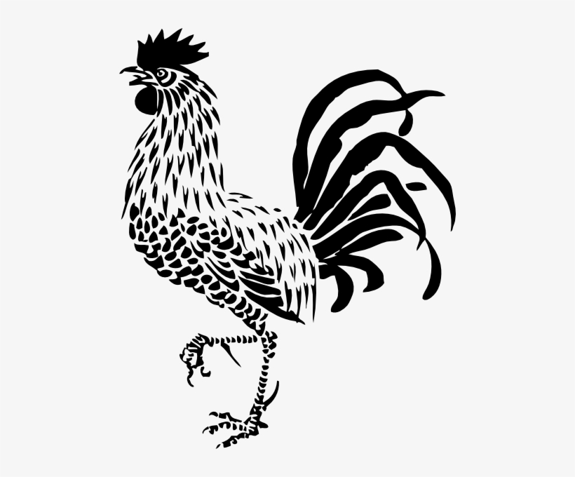 Small - Rooster Clip Art Black White, transparent png download