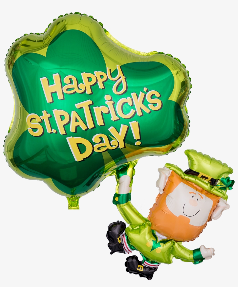 Ballon Mit Helium "leprechaun - Happy St. Patrick's Day Leprechaun & Shamrock 80cm, transparent png download