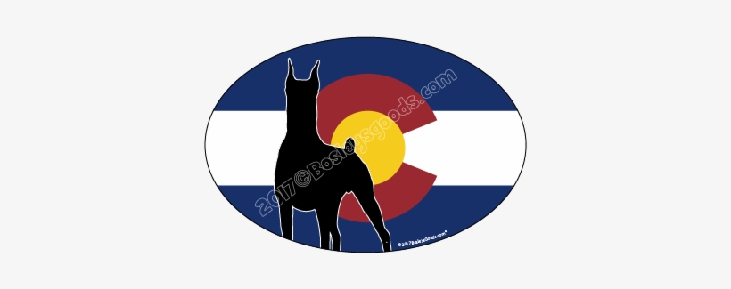 I Love My Colorado Doberman Sticker Oval, transparent png download
