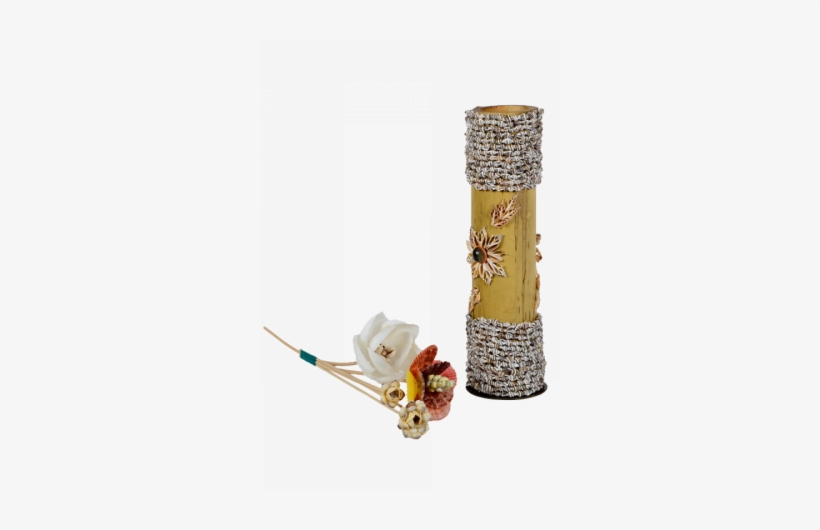 Sea Shells Medium Bamboo Vase - Glass Bottle, transparent png download