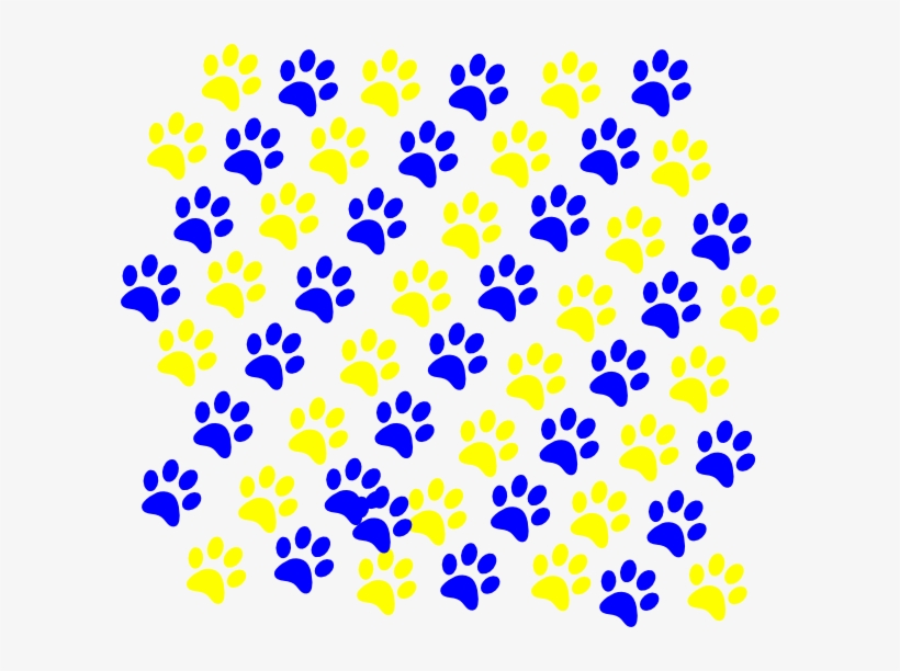 Blue/gold Paw Prints Svg Clip Arts 600 X 532 Px, transparent png download