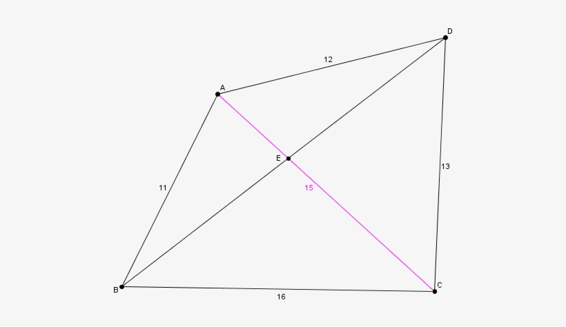 Geometry Question - Find Diagonal Of A Quadrilateral, transparent png download