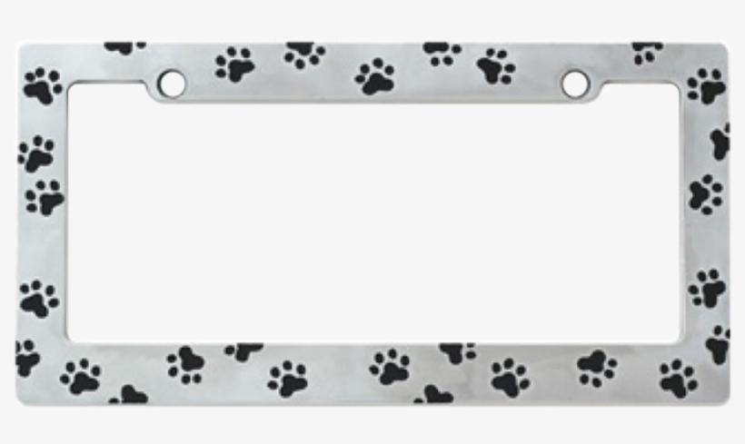 More Views - Flagline Paw Print License Plate Frame, transparent png download