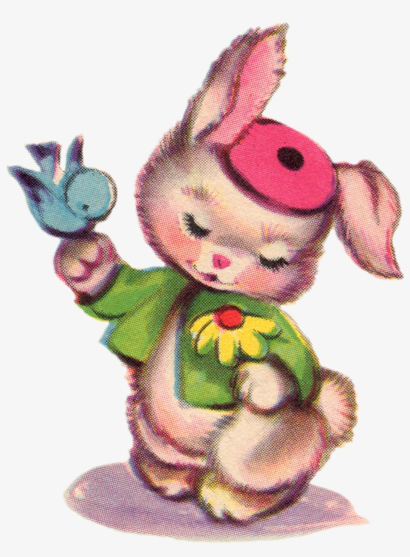 Free Vintage Clip Art Retro Mid Century Fair Use Clipartix - Clipart Pinterest Witzig Osterhase, transparent png download