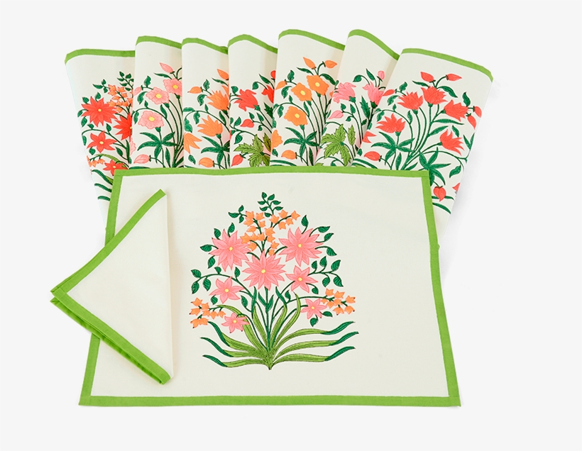 Inspired By The Mughal Love Of Flowers Each Placemats - Placemat, transparent png download