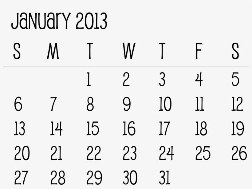 January 2013, transparent png download