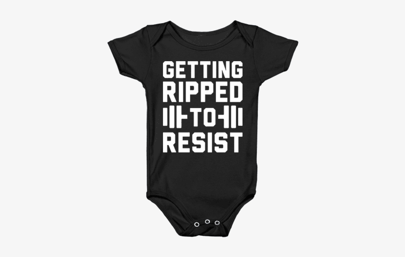 Getting Ripped To Resist Baby Onesy - Tshirt Misfits Baby, transparent png download